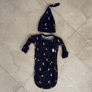 Midnight Blue Moon Onsie with Hat for Newborn